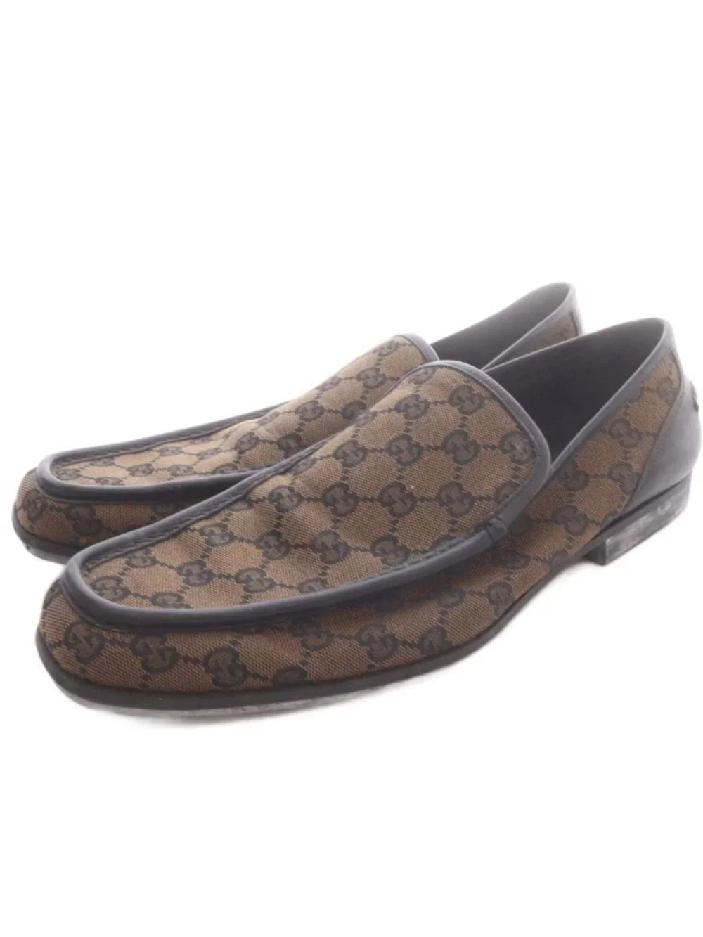 Gucci Loafers GG Canvas All Over Print Brown SR